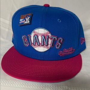 New Era Big League Chew Cotton Candy SF Giants Blue and Pink fitted hat -7 5/8